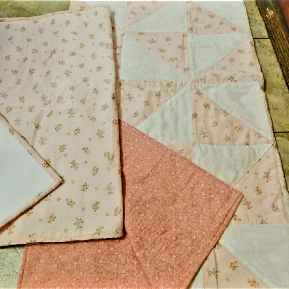 Baby Girl Crib Set Quilted Crib Set Shabby Chic. C